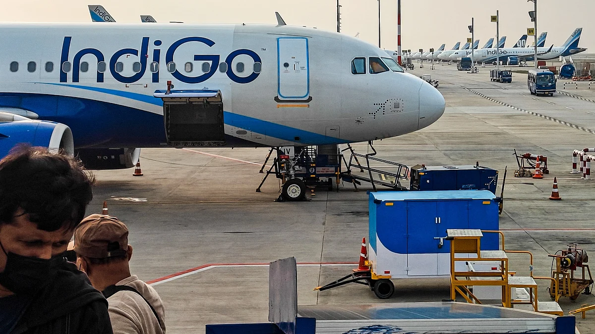 IndiGo airline's aircrafts at the Kempegowda International Airport in Bengaluru.