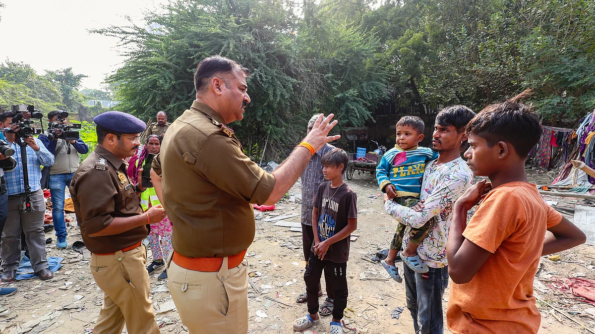 UP Police during a crackdown on alleged Bangladeshis and Rohingyas living illegally in the state, 3 Dec