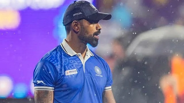 An animated P.R. Sreejesh during junior India team's campaign