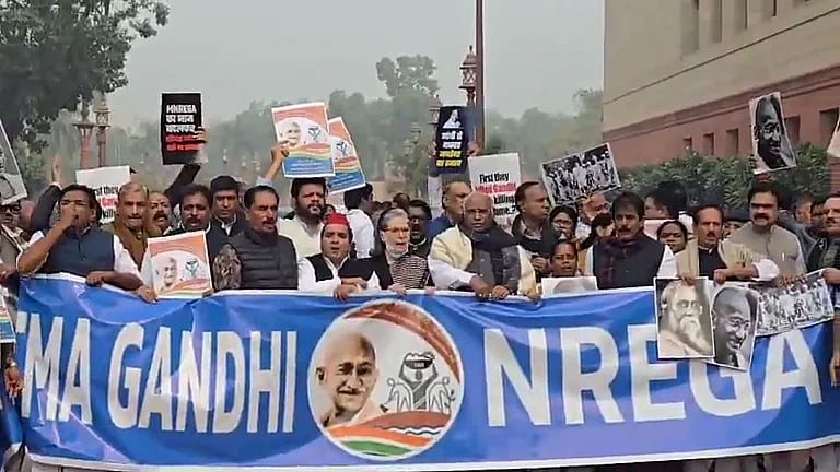 MPs protest in Parliament.