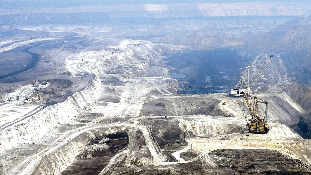 An open cast coal mine at Singrauli, Madhya Pradesh