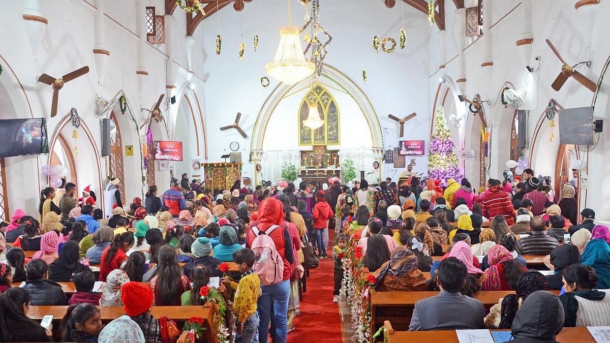 File photo of Christian devotees attending mass at a church in Amritsar 