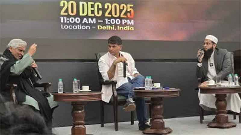 An animated moment in the debate at Delhi’s Constitution Club on 20 December