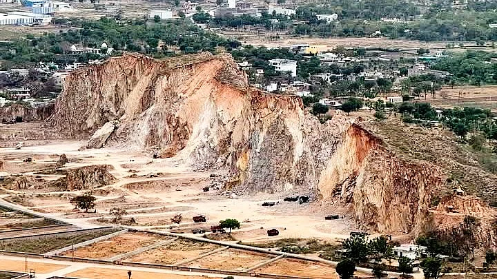 File photo of depletion in the Aravalli hills