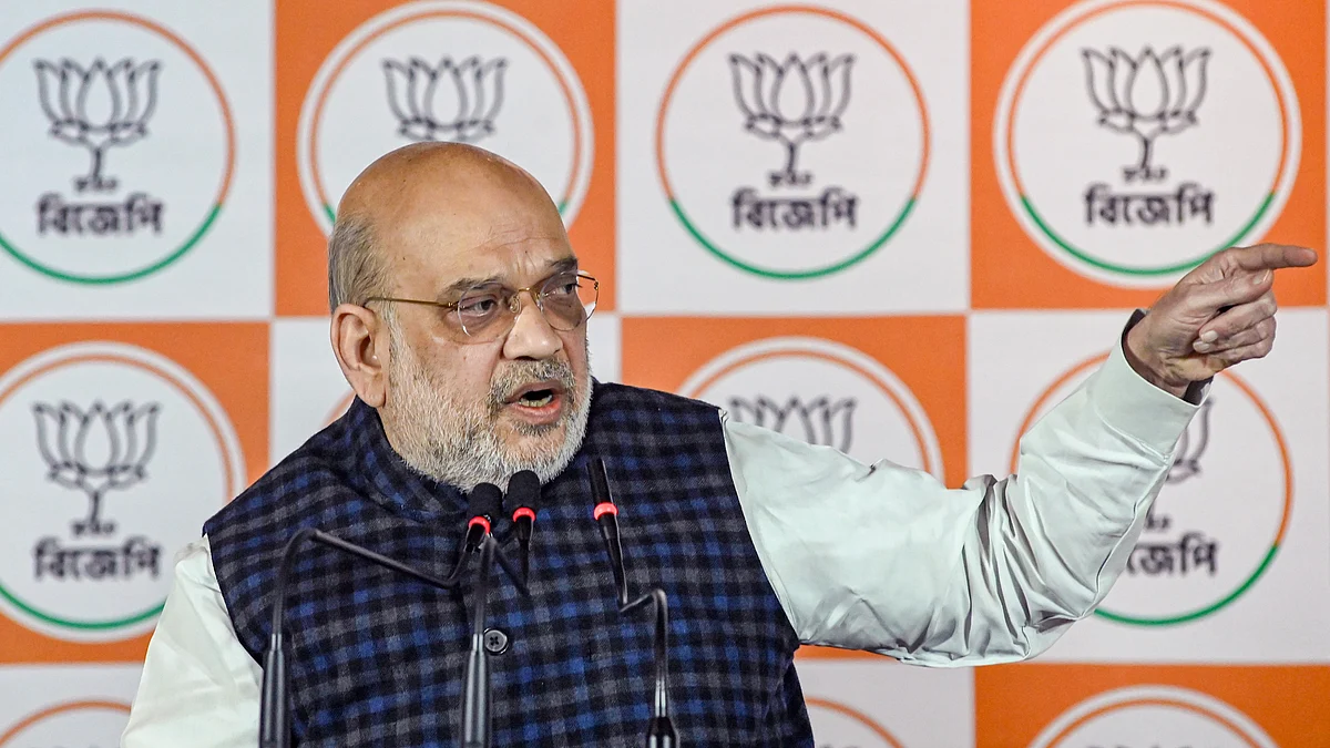 Amit Shah at the press conference in Kolkata, 30 Dec