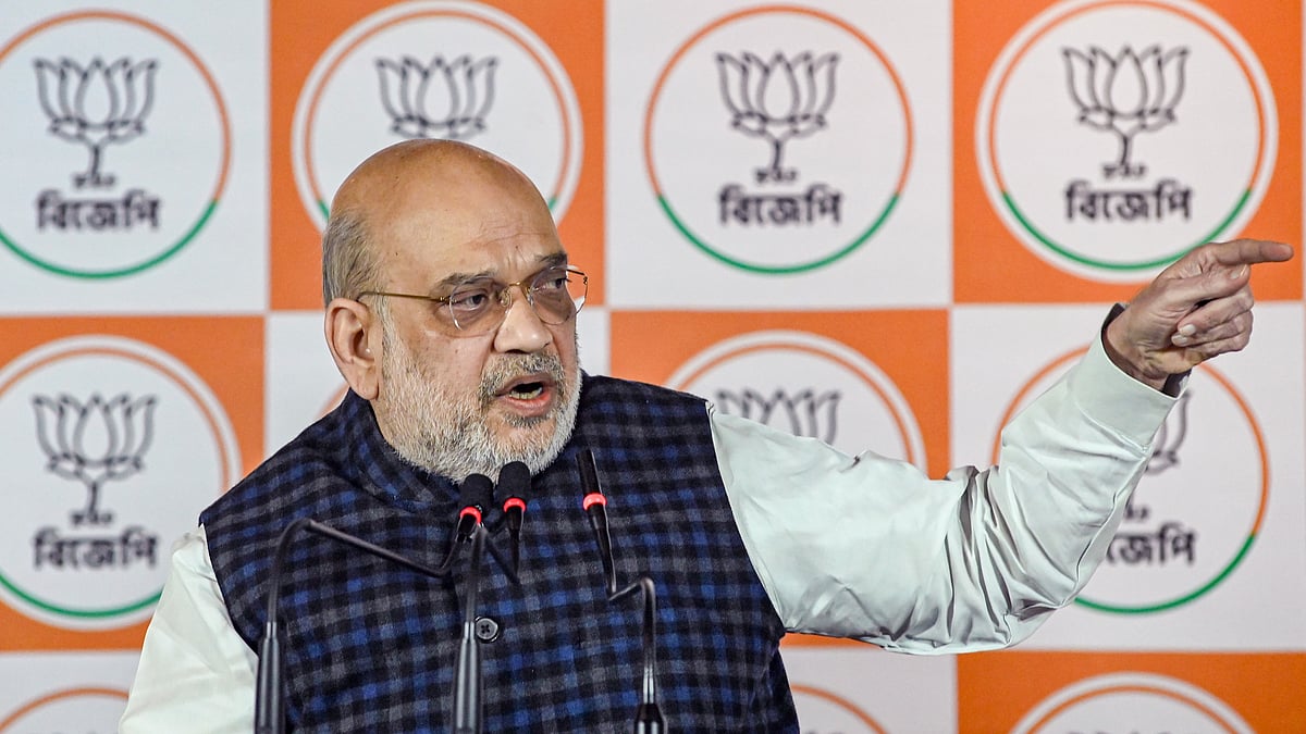 Amit Shah at the press conference in Kolkata, 30 Dec