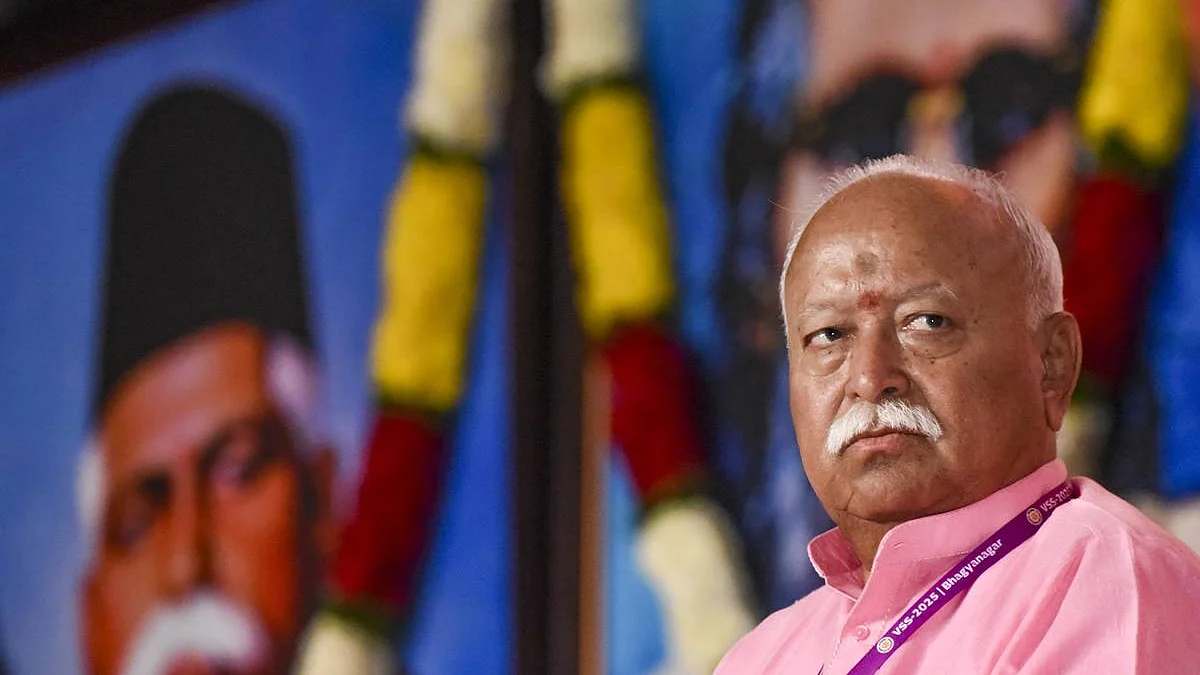 RSS chief Mohan Bhagwat during the valedictory function of Vishwa Sangh Shibir