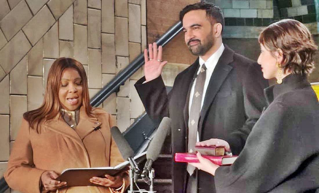 Zohran Mamdani sworn in as New York City’s first Muslim mayor at historic subway station