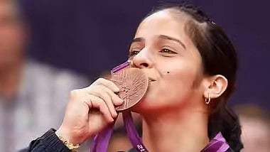 Saina Nehwal with her London Olympics bronze in 2012