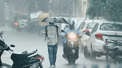 Light showers lashed across the capital