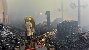 Eight killed in South 24 Parganas warehouse fire as blaze continues to smoulder