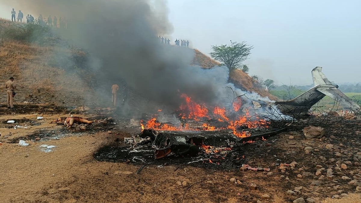 First visuals emerge from Baramati crash site.