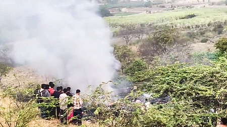 The crash site at Baramati