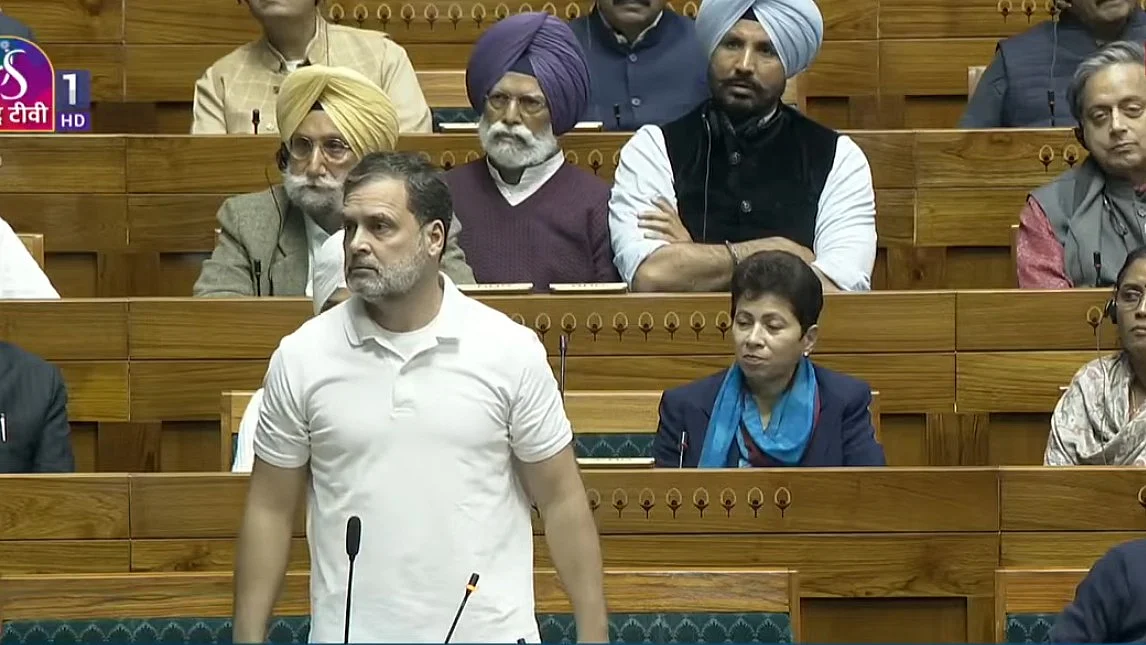Leader of Opposition Rahul Gandhi in thhe Lok Sabha 