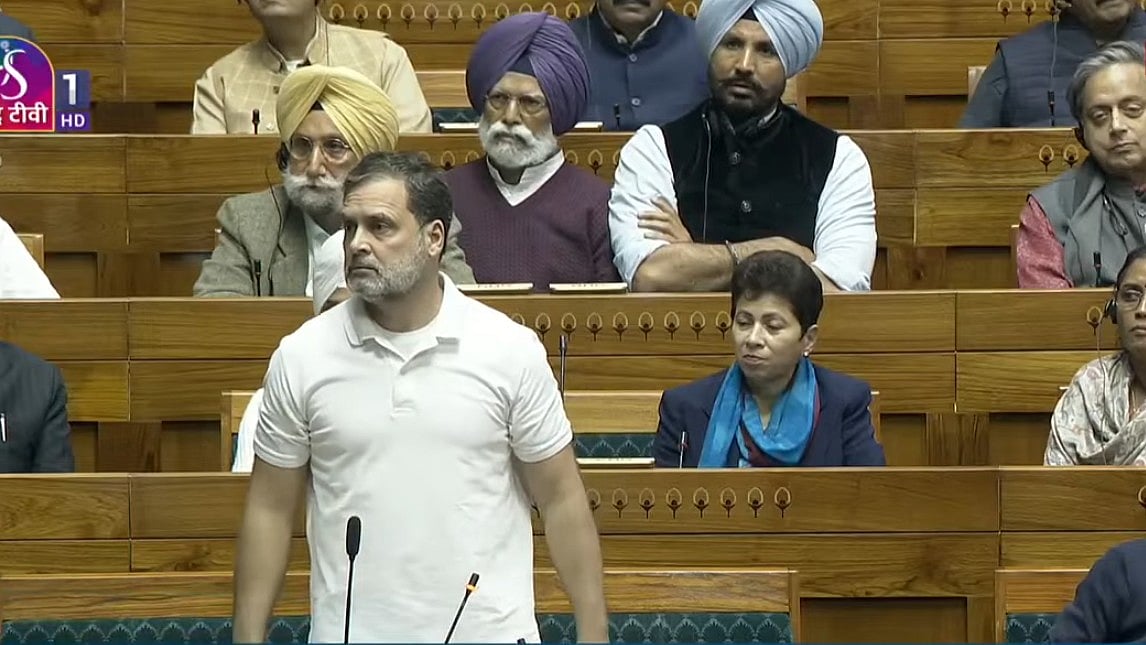 Leader of Opposition Rahul Gandhi in thhe Lok Sabha 