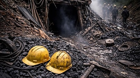 Illegal coal mine blast site.