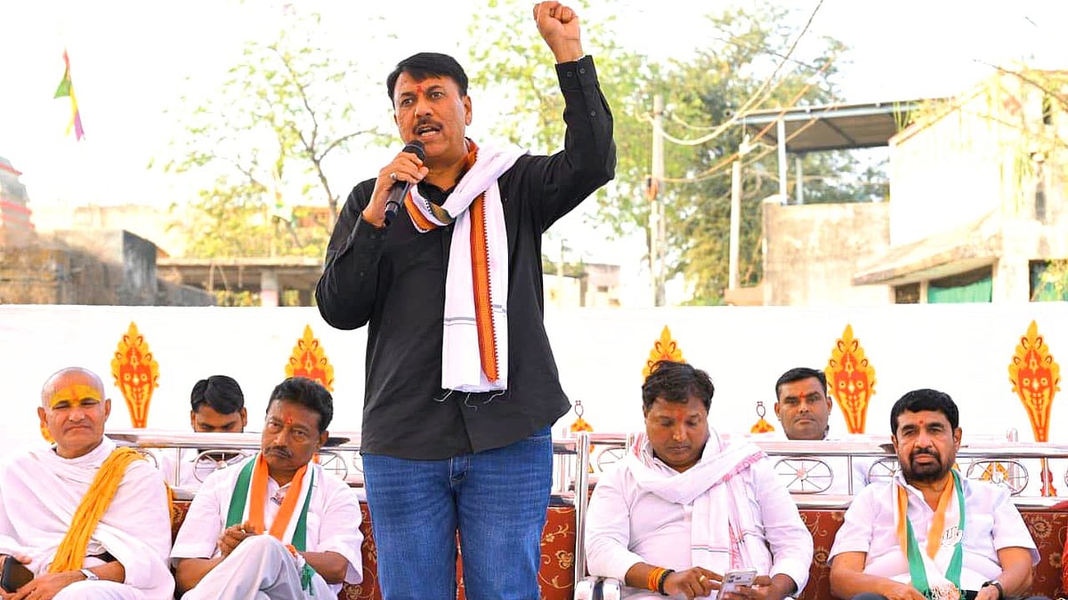 Amit Chavda at a political meeting