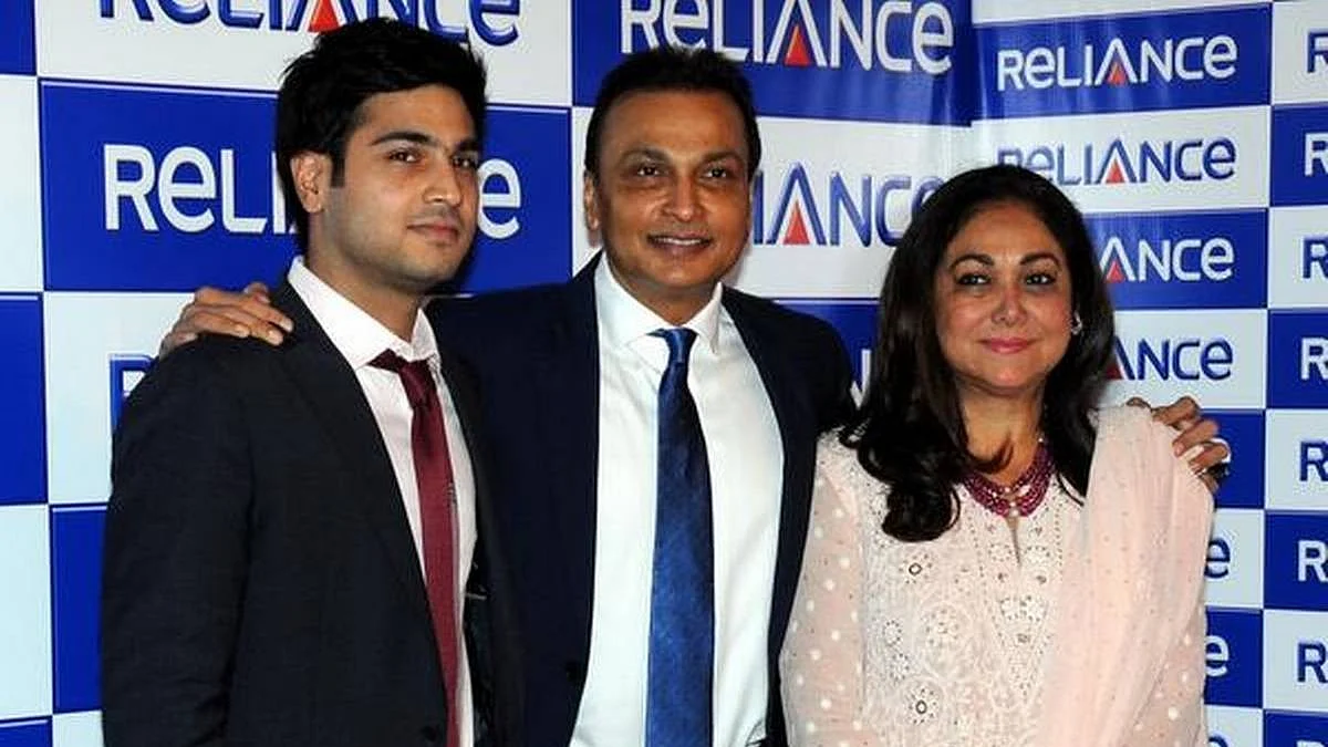 Jai Anmol Ambani with his parents Anil and Tina