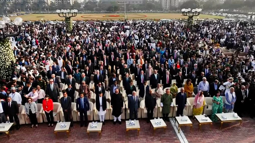 Guests at the swearing-in of BNP chairman Tarique Rahman as the new PM of the country, in Dhaka 17 Feb