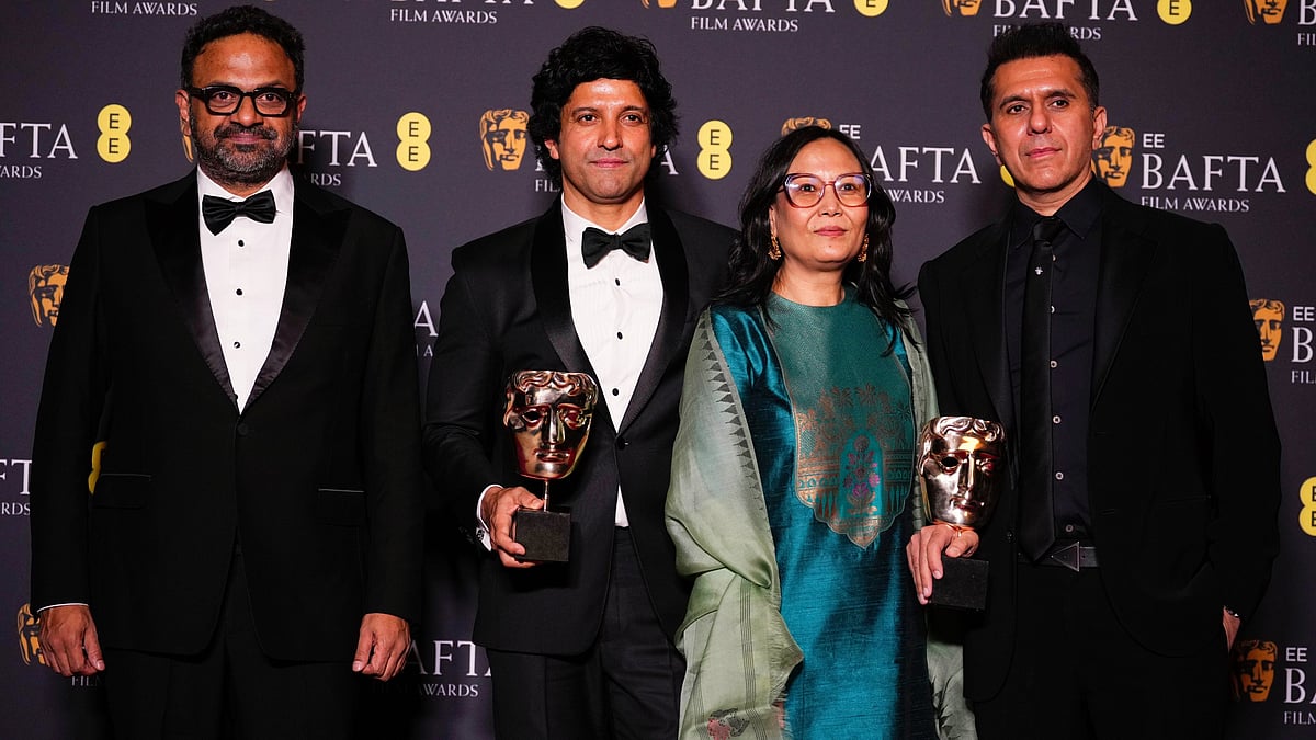 Lakshmipriya Devi with (from left) Alan McAlex, Farhan Akhtar and Ritesh Sidhwani