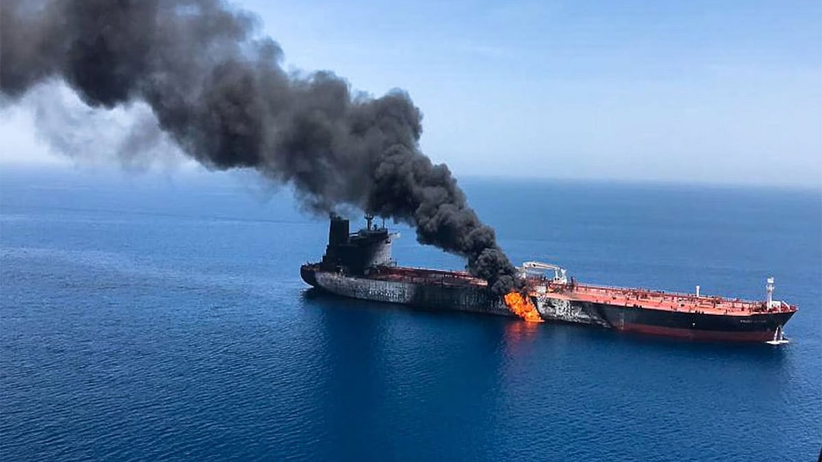 Oil tanker with 15 Indians onboard attacked off Oman coast; 4 crew injured