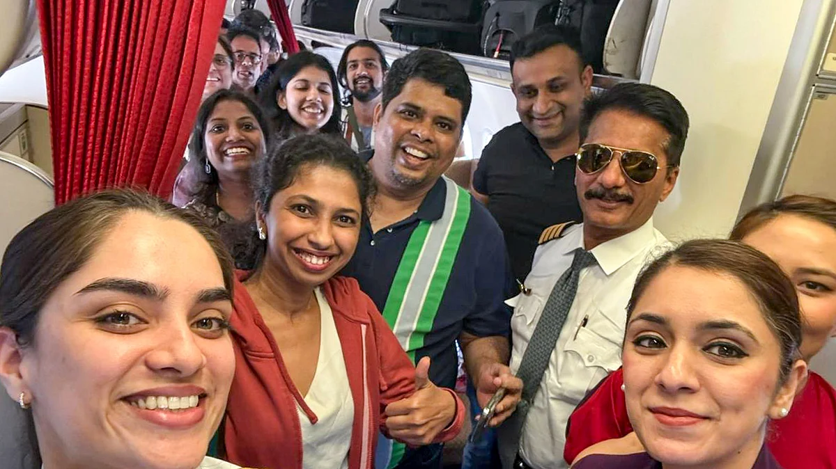 The airline said the flight was the first by an Indian carrier to land in the national capital.