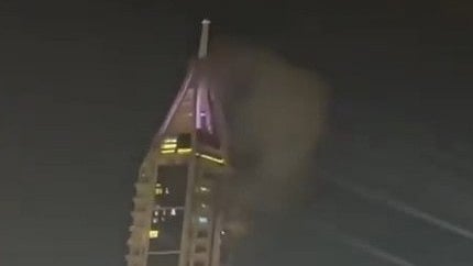 Missile debris strikes Dubai Marina tower after UAE intercepts Iranian attack