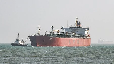 US cargo ship carrying LPG arrives at Mangalore Port.