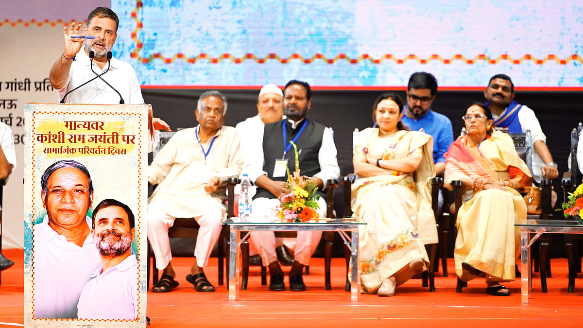 Rahul Gandhi at the Samajik Parivartan Diwas rally in Lucknow