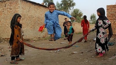 Children playing in a Pakistani village