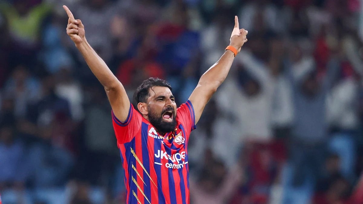 Shami in action against SRH
