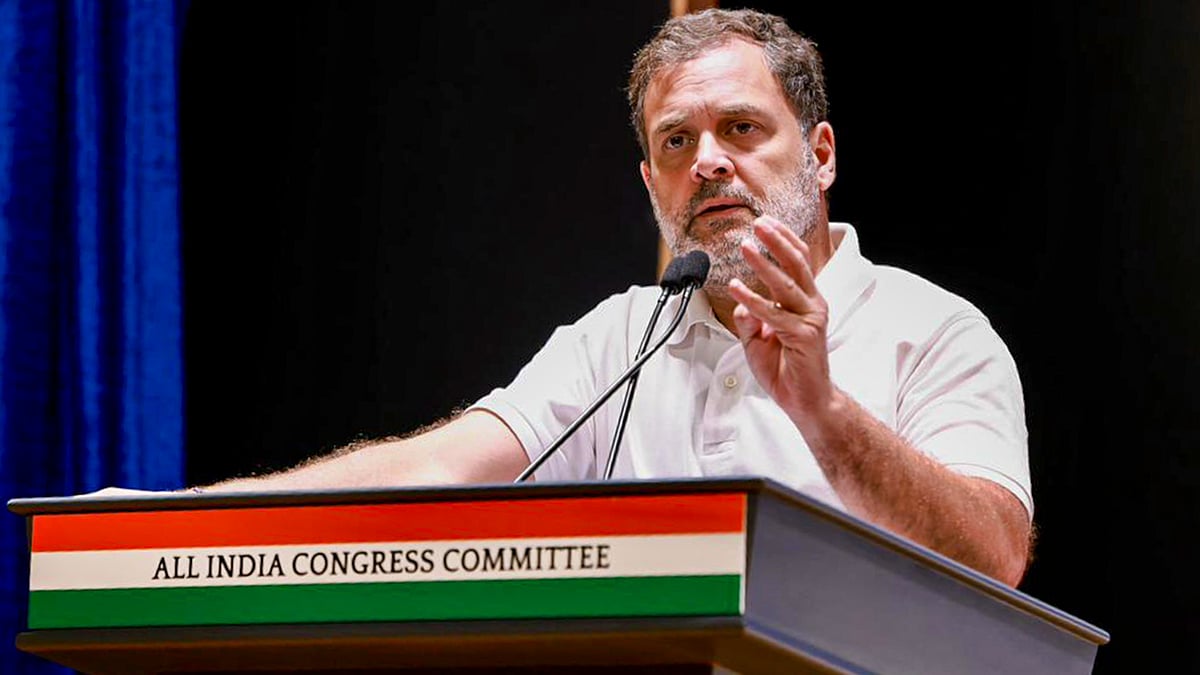 Rahul Gandhi at a meeting of district Congress presidents from north Indian states in New Delhi, 8 April