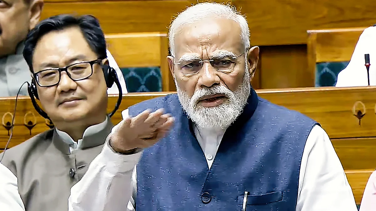 PM Narendra Modi speaks in the Lok Sabha, 16 April