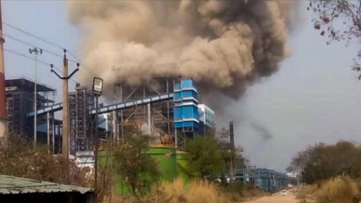 Smoke erupts from Vedanta power plant in Chhattisgarh.
