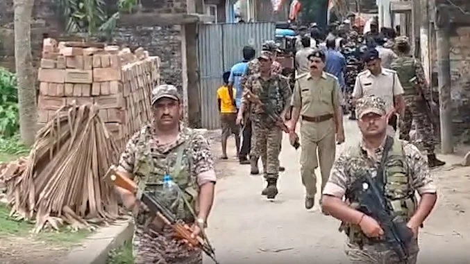 Security forces in Murshidabad.
