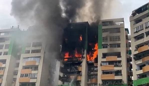 Authorities said at least eight flats suffered varying degrees of damage