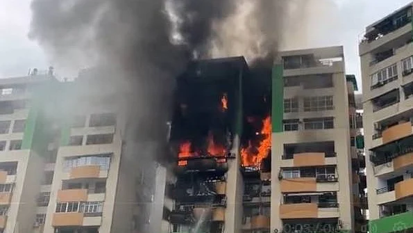 Authorities said at least eight flats suffered varying degrees of damage