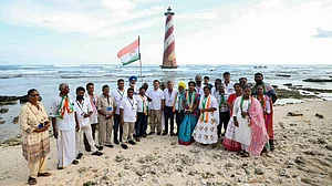 Rahul Gandhi with party workers in Andaman and Nicobar Islands.
