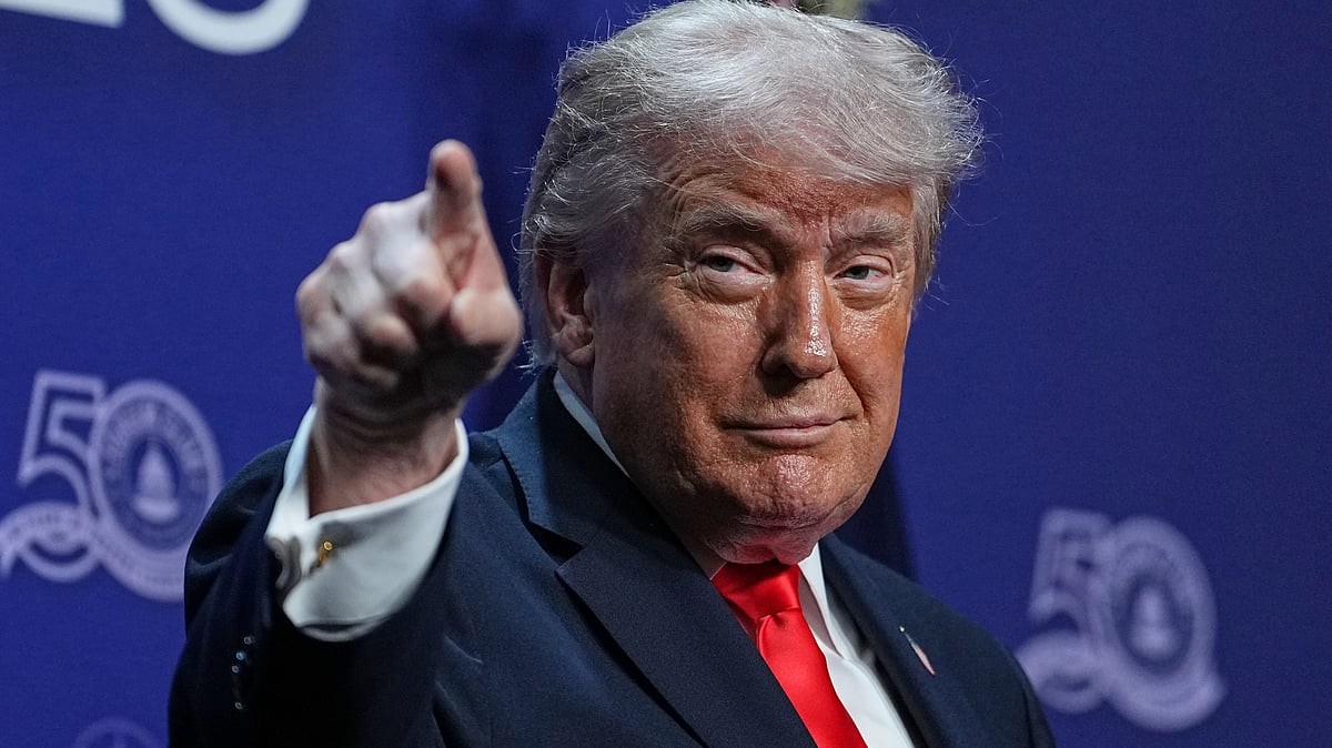 Donald Trump addresses in West Palm Beach, Florida.