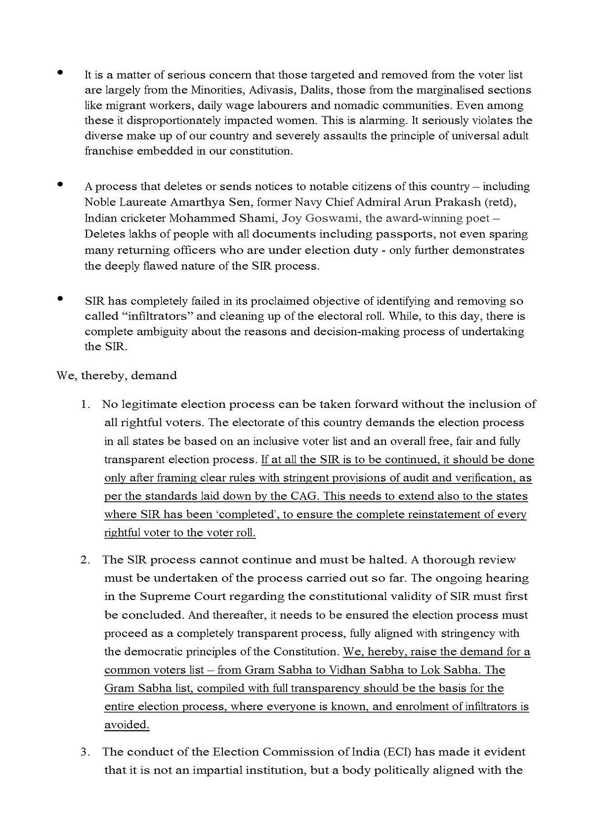 Over 300 civil society members slam SIR, question ECI’s credibility