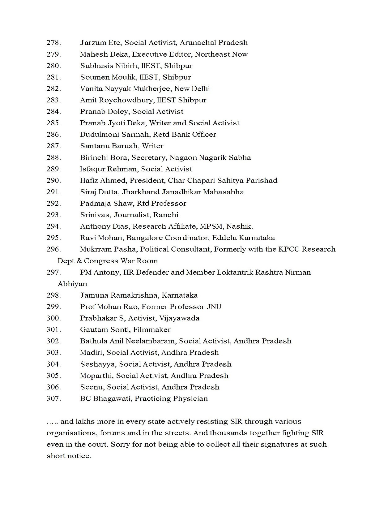 Over 300 civil society members slam SIR, question ECI’s credibility
