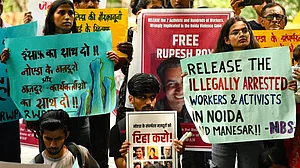 Protesters demanding the release of those arrested