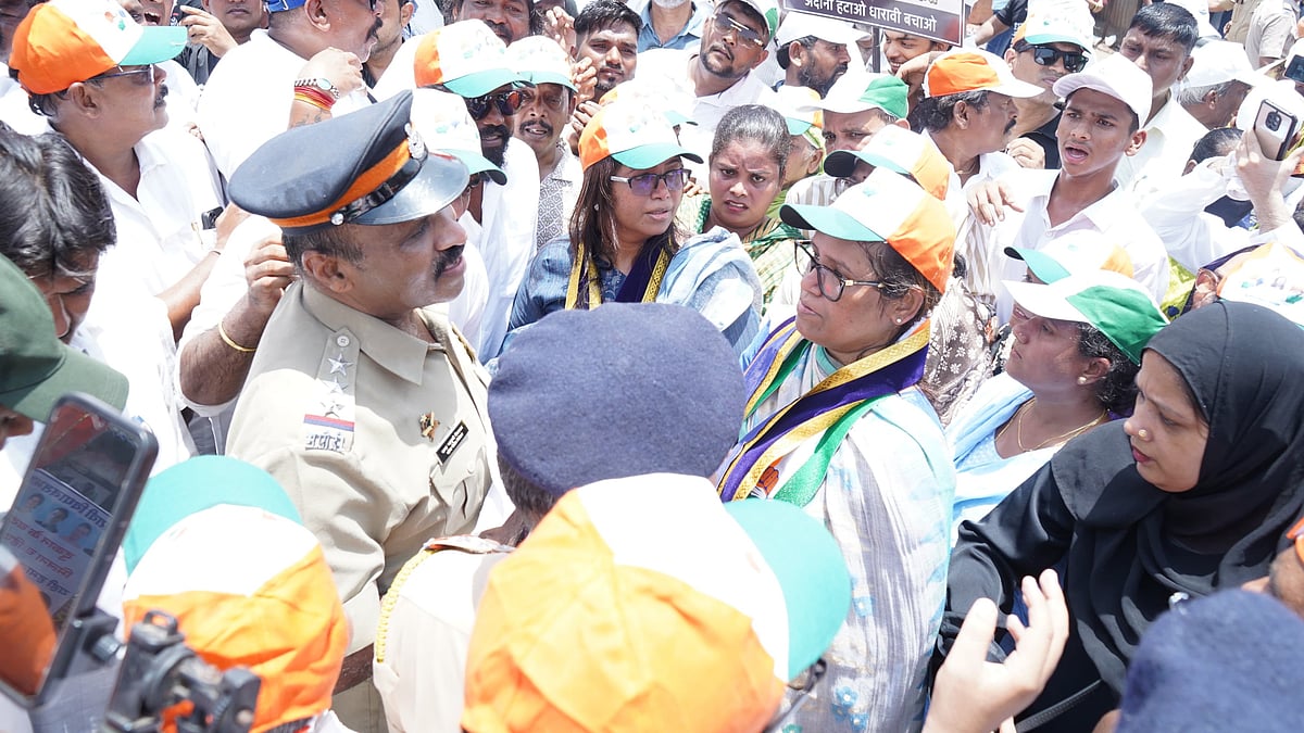 Dharavi residents march against Adani and Maharashtra govt