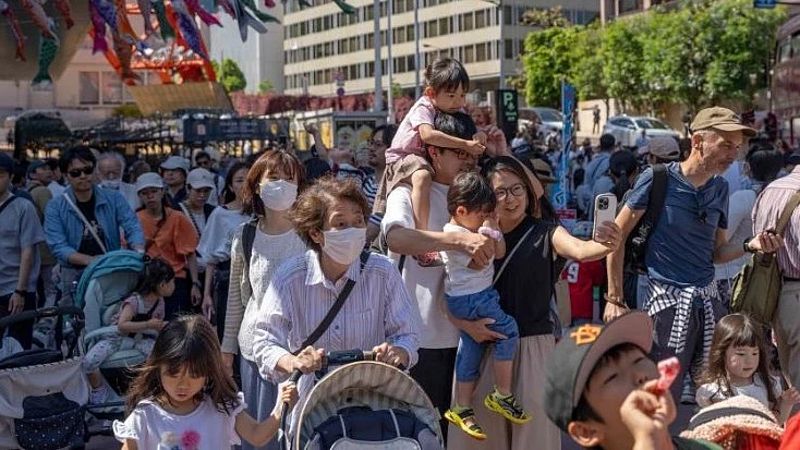 Participants celebrate Children’s Day at a festive event in Tokyo.