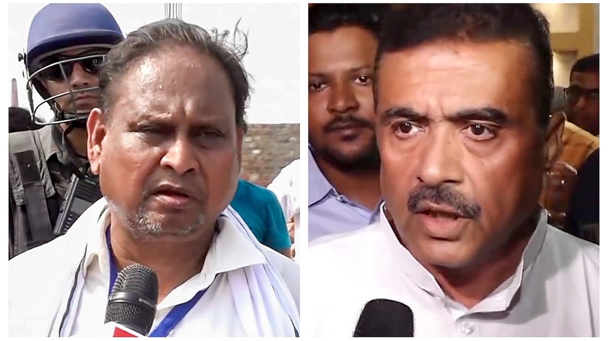 Humayun Kabir (left) and Suvendu Adhikari
