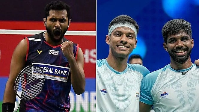 Left: HS Prannoy; Satwik-Chirag, the doubles duo