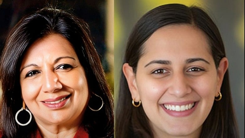 Kiran Mazumdar-Shaw (left) and her niece Claire