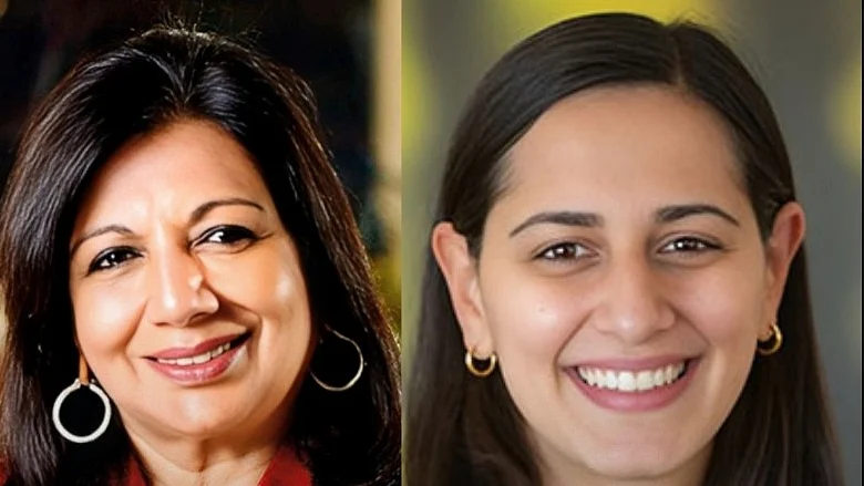 Kiran Mazumdar-Shaw (left) and her niece Claire