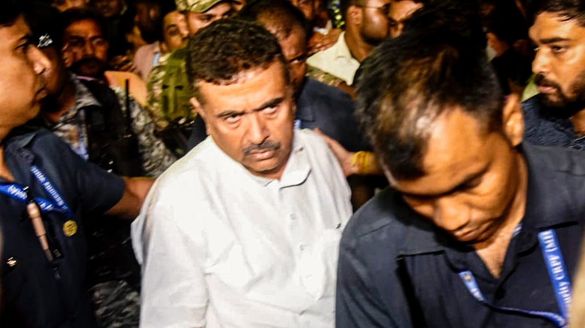 BJP leader Suvendu Adhikari arrives at a hospital after the shooting