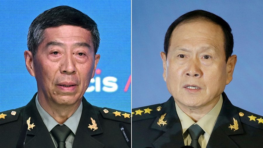 Former Chinese defence ministers Wei Fenghe and Li Shangfu 